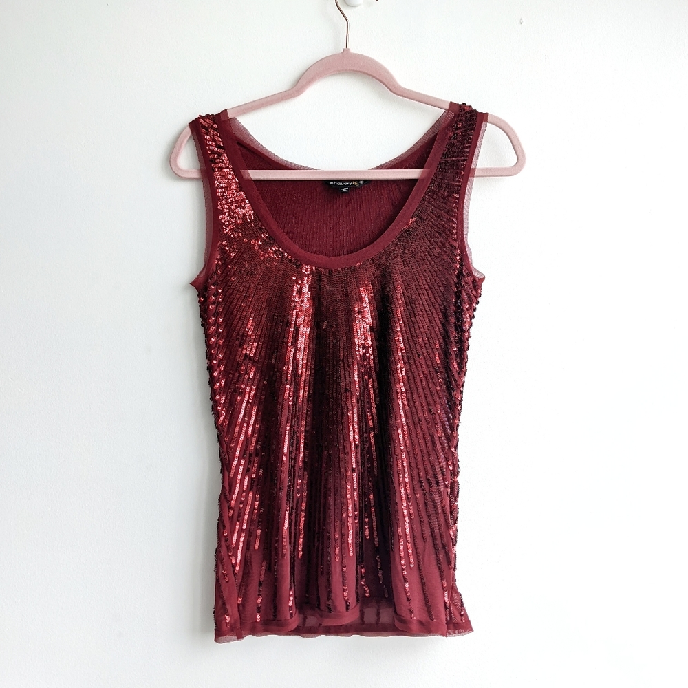 Chaudry Red sequin tank top size small